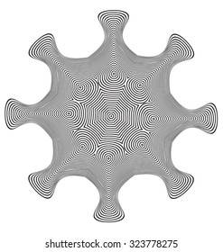 Optical illusion abstract flower element for creative design