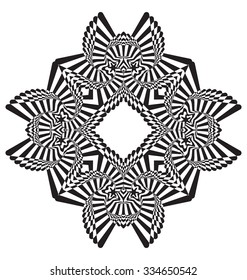 Optical illusion abstract flower element for creative design