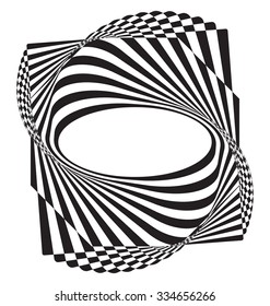 Optical illusion abstract flower element for creative design