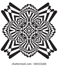Optical illusion abstract flower element for creative design