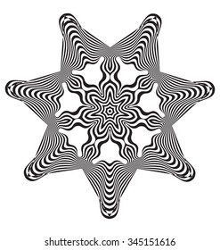 Optical illusion abstract flower element for creative design