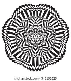 Optical illusion abstract flower element for creative design