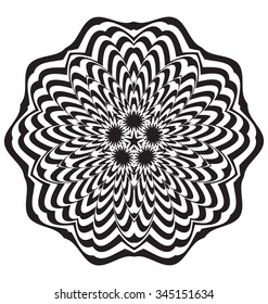 Optical illusion abstract flower element for creative design