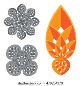 Optical illusion abstract flower element for creative design