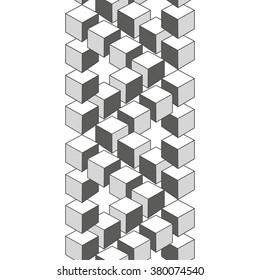 Optical illusion, abstract geometric design element. Printoptical illusion symbols, Impossible sign. Monochrome vector design