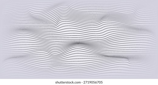 Ilusão óptica. Plano de fundo de linhas abstratas. Preto e branco geométrico.