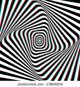 Optical Illusion - Anaglyph Opt Art Illustration