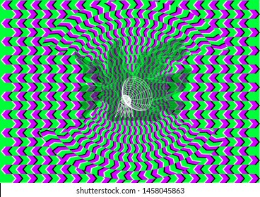 optical illusion with antenna. abstract communication background