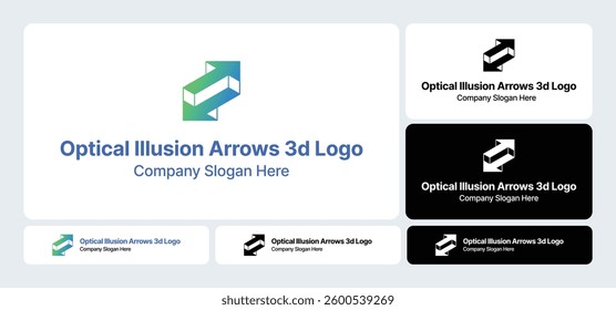 Optical Illusion Arrows 3D Logo | Dynamic Visual Effect Design