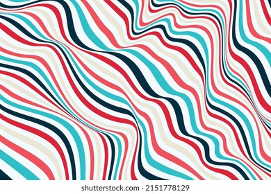 Ilusión óptica arte. Resumen hirviendo fondo de banda ondulada. Diseño de líneas coloridas