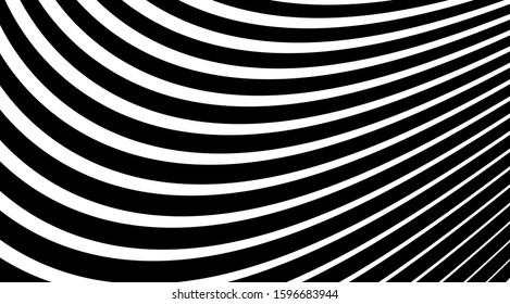 Optical illusion art abstract vector stripped background.