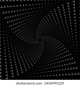 Optical illusion, artistic swirl pattern, vector background. Abstract triangle. 3D graphic effect. Swirling triangle vector.