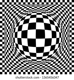 Optical Illusion Background, Geometrical Optical Illusion Vector Art Illustration