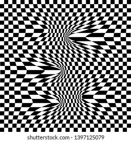 Optical Illusion Background, Geometrical Optical Illusion Vector Art Illustration