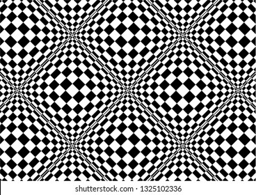 
Optical illusion based on juxtaposed frames of different sizes (black and white)