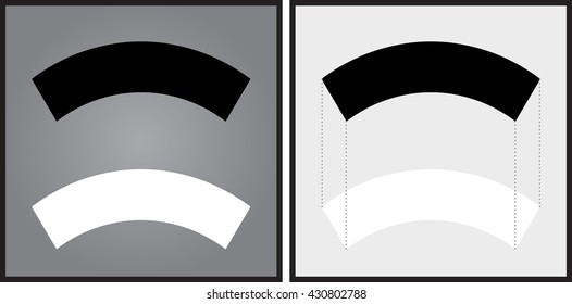 Optical illusion - black arch appears to be smaller than the white one although they are the same size - explanation on the right