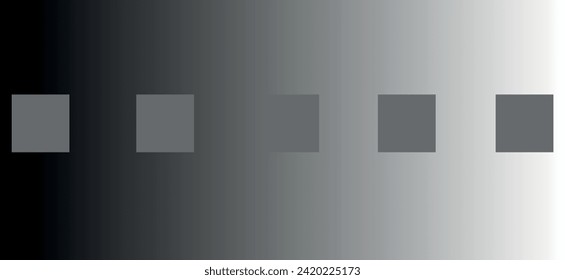 Optical illusion. Black squares of the same color. Science vector illustration