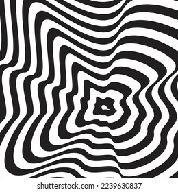Optical illusion black stripes. Vector drawing.