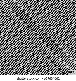 Optische Illusion. Abstrakter, schwarz-weißer abstrakter Hintergrund. 3D-Vektorgrafik.