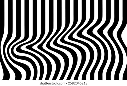 optical illusion black and white background. Abstract striped background. Vector illustration.