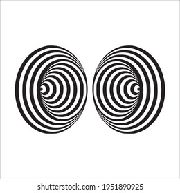  ilusión óptica círculos en blanco y negro sobre fondo blanco Ilustración vectorial