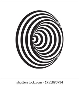  ilusión óptica círculos en blanco y negro sobre fondo blanco Ilustración vectorial