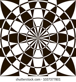 Optical illusion, black and white design, vector