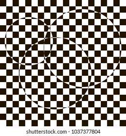Optical illusion, black and white design, vector