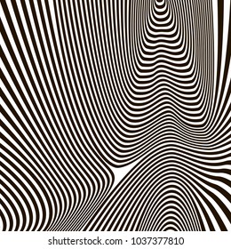 Optical illusion, black and white design, vector