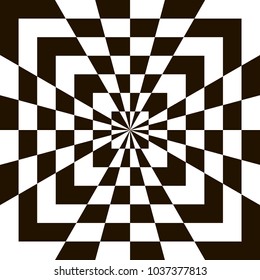 Optical illusion, black and white design, vector