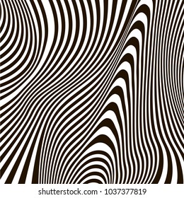 Optical illusion, black and white design, vector