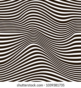 Optical illusion, black and white design, vector