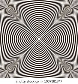 Optical illusion, black and white design, vector