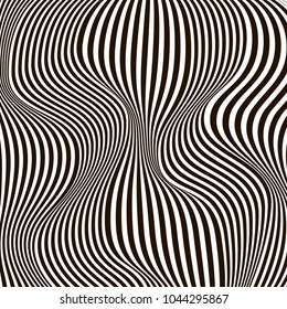 Optical illusion, black and white design, vector