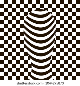 Optical illusion, black and white design, vector