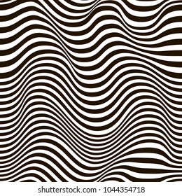 Optical illusion, black and white design, vector