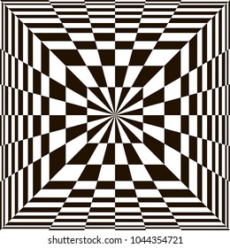 Optical illusion, black and white design, vector
