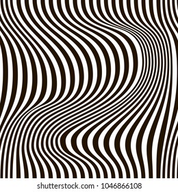 Optical illusion, black and white design, vector