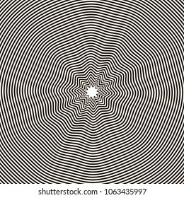 Optical illusion, black and white design, vector