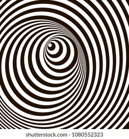 Optical illusion, black and white design, vector