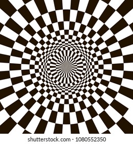 Optical illusion, black and white design, vector