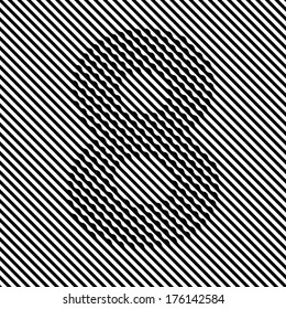 Optical illusion black and white number 8