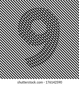 Optical illusion black and white number 9