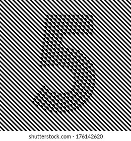 Optical illusion black and white number 5