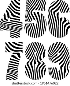 Optical illusion black and white numbers