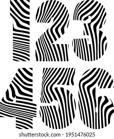 Optical illusion black and white numbers