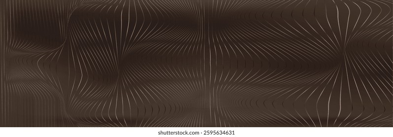 Optical illusion brown lines background.Conceptual design of optical illusion vector. EPS 10 Vector illustration. Brown background .mocha mousse 