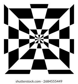 Ilusión óptica Ilustración vectorial de tablero de ajedrez Diseño sin fisuras