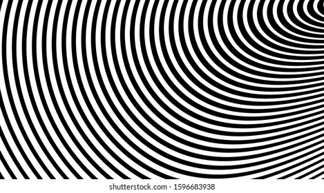 Optical illusion circle art abstract vector stripped background.