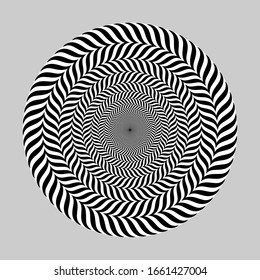 optical illusion circles with black waves